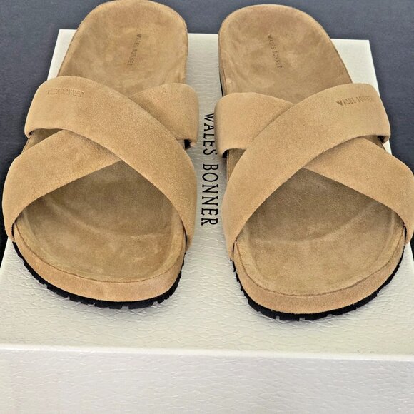 $425 MSRP- Wales Bonner Men\'s Criss Cross Slip On Slide Sandals 12 US / 45 EU